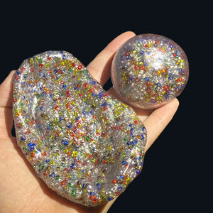 Jouets sensoriels en TPR colorés et croquants pour soulager le stress, balle de massage de décompression avec rembourrage de perles, balle fidget modelable - Product Image 2