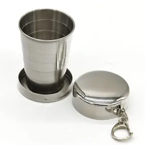 Vaso plegable de acero inoxidable para viajes al aire libre, Picnic, senderismo, vidrio expandible