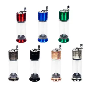 Manufacturers Can Be Logo Zinc Alloy Plastic Tank 52 MM Hand Tobacco Grinder Cigarette Integrated