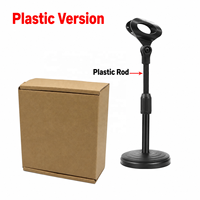 Support de microphone de bureau, support de micro réglable en hauteur avec base stable, support de table pour podcasting, streaming et enregistrement