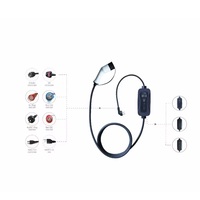 Chargeur EV portable HPConnect réglable IEC 62196 Type 2 Niveau 2 pour la maison avec prise CEE bleue