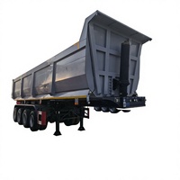 Semi-remorque benne à 3 essieux en acier de 60 mètres cubes avec une capacité de charge supérieure à 30 tonnes pour le transport de clinker et de gravier