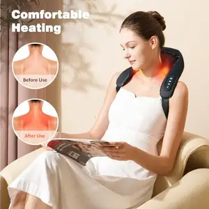 USB-C Rechargeable Kneading Massage Hot Compress Shiatsu Back Shoulder Neck Massager For Pain Relief