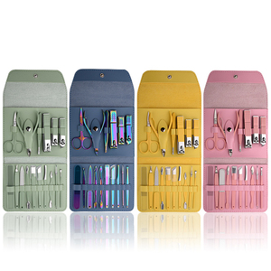 FOCSTAR Professionnel 15 16 pièces Ensemble de manucure et <span class=keywords><strong>pédicure</strong></span> en acier inoxydable noir Kit de coupe-ongles - Product Image 4