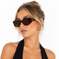 SENTA Vintage Schmale Katzenaugen-Form Acetat-Sonnenbrille Mode Y2K Hochwertige Polarisierte Gläser Acetat-Sonnenbrillen