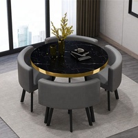 Ensemble de meubles de Restaurant en velours, mobilier d'intérieur, Table et chaises en marbre, café-café, style nordique