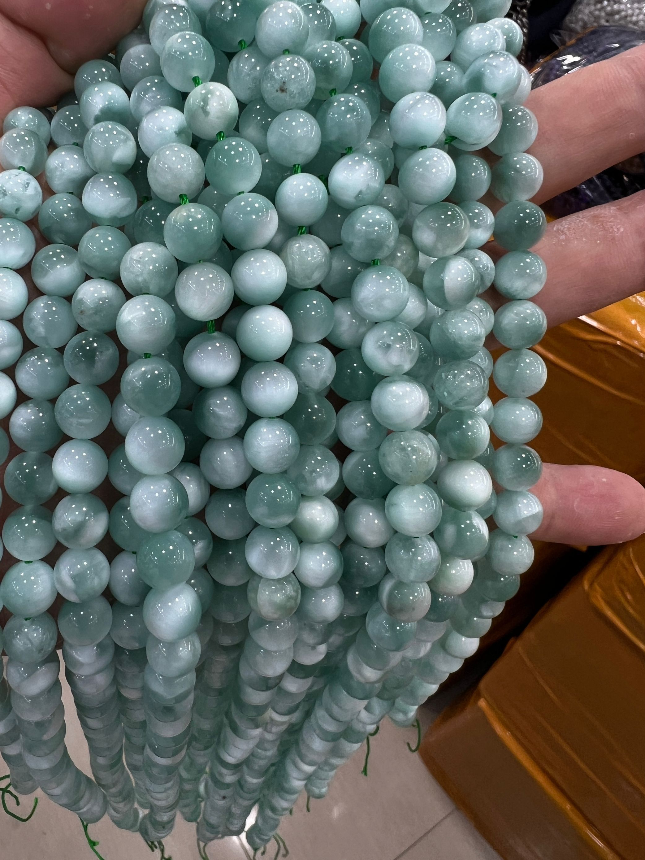 Wholesale 6mm 8mm 10mm Natural Gemstone Green Angelite Green