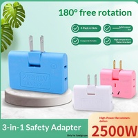 Prise rotative à 180 degrés, adaptateur de conversion à deux trous, convertisseur multifonction ultra-mince, convertisseur multi-prises un-vers-trois, conversion 2 broches