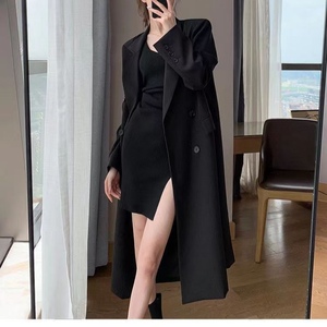 Manteau long trench pour femme de qualité supérieure, col tailleur croisé, tendance - Product Image 2