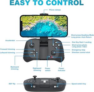 Foldable RC Quadcopter Drone with 1080P <b>Camera</b> for Beginners & Adults Voice <b>Control</b> Gesture Selfie Altitude Hold One Key Sta - Product Image 4