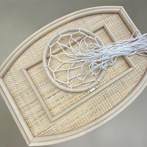Panier de basket-ball en rotin, panier de basket-ball artisanal, cerceaux naturels pour les enfants, jeu sportif - Product Image 4