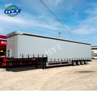 Semi-remorque rideau 4 essieux 40/45/48 pieds 120 CBM pour transport de marchandises lourdes avec système d'air