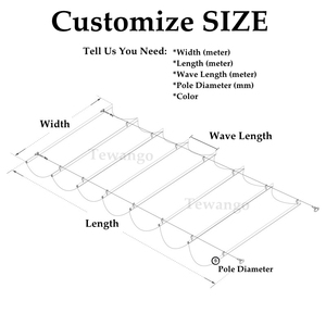 2m x 5m de Protection UV personnalisable en HDPE respirant télescopique vague pare-soleil filet bois gazébo toit auvent voiles de soleil - Product Image 2