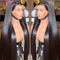 Pelucas de Cabello Humano Liso Natural sin Pegamento con Encaje Frontal para Mujer 13x4 13x6 HD Transparente Pre-Arrancadas