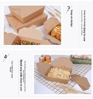 Boîtes à lunch jetables en papier kraft - Qualité alimentaire pour salades, collations, poulet frit, frites |   Personnalisable et en gros