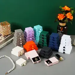 Personalizar anillo de cartón blanco pendientes pulsera joyero tapa de embalaje y caja base