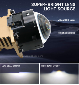 Đèn chiếu Bi-<span class=keywords><strong>LED</strong></span> 130W 50000lm Trắng 6500K Có quạt làm mát H4 Mini Laser Projector Lens Đèn pha <span class=keywords><strong>LED</strong></span> cho ô tô đa năng - Product Image 2