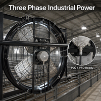 Ventilateur de circulation triphasé robuste à haut débit d'air avec moteur industriel pour le refroidissement des bâtiments agricoles