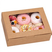 Boîtes en papier personnalisées avec fenêtre, qualité alimentaire, pour emballage de beignets, gâteaux et desserts, idéales pour les cadeaux de fêtes et d'anniversaire (vente en gros)
