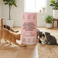 Litière pour chat en tofu écologique parfumée 4D Pocket (rose) |   Contrôle des odeurs, agglomération rapide |   OEM Cylindrique biodégradable hautement absorbant