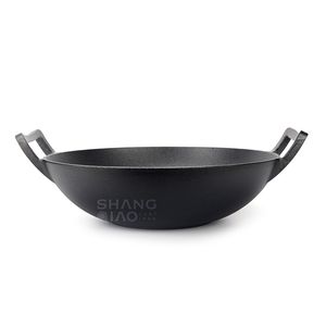 <span class=keywords><strong>Wok</strong></span> Grande de Hierro Fundido Pre-Sazonado de 14 Pulgadas - Compatible con Inducción, Doble Asa, Sartén para Saltear de Gran Capacidad para Todas las Estufas - Product Image 3