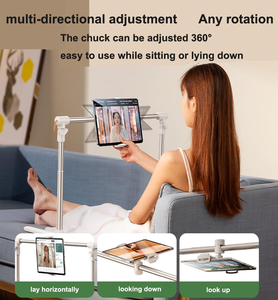 Aluminium Alloy Adjustable Height Flexible Arms <b>Tablet</b> <b>Stand</b> <b>for</b> Desk Bed 55-92cm Width Folding Cell Phone <b>Tablet</b> - Product Image 4