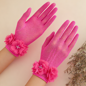 Gants de mariée en résille à fleurs <span class=keywords><strong>pour</strong></span> robe de mariée - Product Image 2