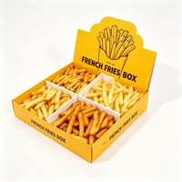 Boîte à frites pliable jetable de qualité alimentaire avec séparateur, boîtes de présentation alimentaire avec trous pour sauce, plateau en papier, support pour churros