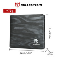 BVULLCAPTAIN Dompet Pria Baru Dompet Kulit Asli Pria RFID Anti-Pencurian Retro Lapisan Atas Kulit Sapi Dompet Pendek Tas Perdagangan Luar Negeri