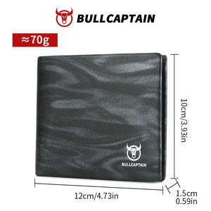 กระเป๋าสตางค์ผู้ชาย BVULLCAPTAIN หนังแท้ RFID ป้องกันการโจรกรรม ดีไซน์วินเทจ หนังวัวชั้นบนสุด กระเป๋าสตางค์แบบสั้น สำหรับการค้าต่างประเทศ - Product Image 4