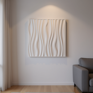 Pannello Murale 3D in PVC Elite 500x500mm Bianco Opaco Moderno Insonorizzante per Decorazione Interna - Product Image 2