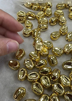 Perles en laiton martelé irrégulier torsadé plaqué or 18 carats, environ 10x14mm, pour la fabrication de bijoux DIY