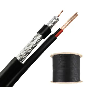 RG6 Сиамский кабель 18AWG CCS 60% алюминиевая оплетка 2X18AWG CCA кабель питания CCTV кабель
