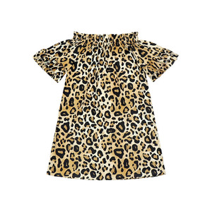 T-shirt d'été à manches volantées pour maman et moi, imprimé léopard, décontracté, pour fille de 6 ans, tenue assortie pour la famille - Product Image 2