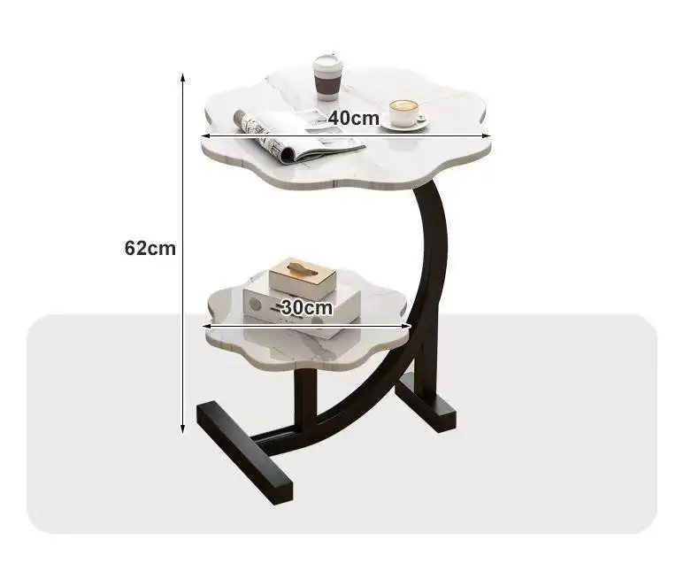 طاولة جانبية أريكة فاخرة بطبقة مزدوجة على الطراز الأوروبي طاولة دائرية أثاث مكتب منزلي طاولة قهوة عصرية لغرفة المعيشة