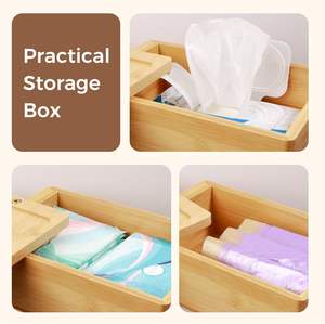 Bamboo 3 in 1 Toilet Paper Holder with <b>Storage</b> <b>Box</b> Bathroom Rack for Tissue and <b>Small</b> Items Wall Mounted Bathroom Organizer - Product Image 6