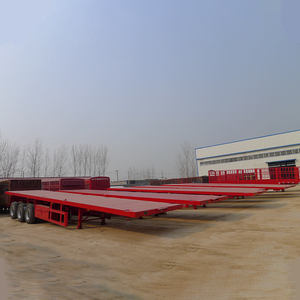 Semi-<span class=keywords><strong>remorque</strong></span> à plateau en acier anti-déformation 3/4 essieux 50-80 tonnes avec plancher épaissi pour le transport de conteneurs lourds - Product Image 5