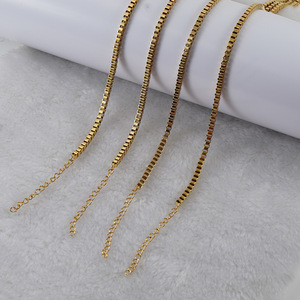 Fashion Stainless Steel Necklace 18k Gold Titanium Steel Box Chain Geometric Design Unisex Gift Jewelry - Product Image 4