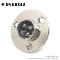 Connecteur mâle/femelle droit EnerGiz Electronics 16 mm en alliage de zinc noir Bakélite métallique aviation 4 broches GX16 à 3 trous avec bride
