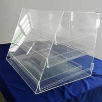 Vitrine de présentation alimentaire en acrylique transparent, vitrine à biscuits, vitrine à pâtisserie, vitrine à beignets avec plateau