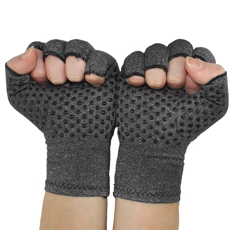 Venta al por mayor de guantes de compresión para la artritis reumática terapéutica Guantes protectores de trabajo con puntos de plástico