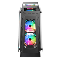 Boîtier d'ordinateur PC de jeu cool M-ATX en verre trempé de fabrication chinoise en gros avec 4 ventilateurs