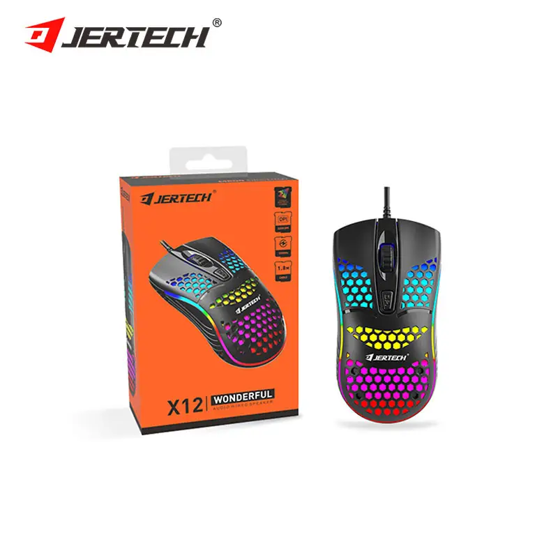 โรงงาน JERTECH Oem โลโก้ขายส่งราคาถูก Rgb หายใจเมาส์เล่นเกม2400Dpi