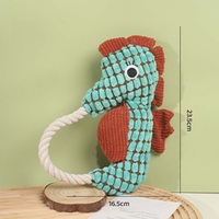 Jouets en peluche pour animaux de compagnie personnalisés en usine, durables, interactifs, en forme d'hippocampe, vente chaude, très populaires, jouet en peluche qui couine pour chien, logo personnalisé pour chien