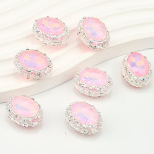 Perles fantaisie en alliage de verre multicolores de forme irrégulière, de haute qualité, très vendues, pour la fabrication de bracelets DIY en gros - Product Image 6