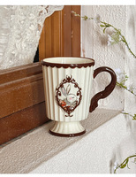 VENTE FLASH - Tasse en céramique à pied haut de style français avec motif de lapin pour l'intérieur