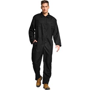 Combinaison de travail pour homme en twill, coupe décontractée, manches longues, vêtements de travail utilitaires, noir, coton, confortable - Product Image 6