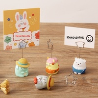 Porte-cartes de visite en résine, motif petit ours de dessin animé mignon, cadeau de Pâques et de mariage, objet d'art créatif DIY, décoration de bureau