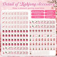 Set Mahjong Otomatis Amerika Bertema Natal 160 Ubin Melamin Ramah Lingkungan Portabel Profesional untuk Turnamen