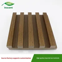Panel Dinding Kayu Solid Minimalis Modern, Motif Grating Cekung-Cembung, Tahan Air, Bahan WPC untuk Dekorasi Latar Belakang Hotel dan Rumah